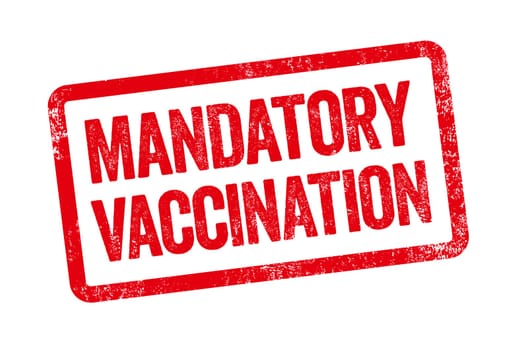 Red stamp on a white background - Mandatory Vaccination