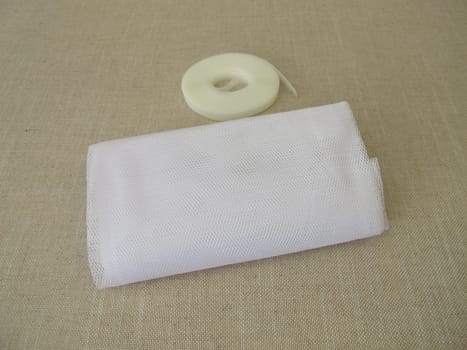 Insect screen for the window in white and fixing tape