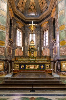Florence, Italy - circa July 2021. Medici Chapels interior - Cappelle Medicee. Michelangelo Renaissance art.