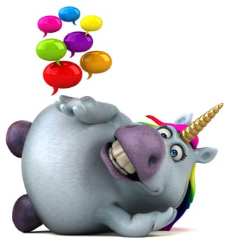 Fun unicorn - 3D Illustration