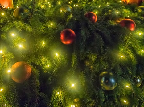 Christmas Ball Ornaments. Great ball ornaments arrangement. Christmas decoration on full screen. Christmas atmosphere. An atmosphere of love, hope, peace, joy.