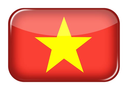 A Vietnam web icon rectangle button with clipping path 3d illustration