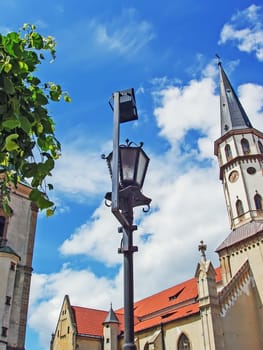 Street light with Floodlight in Levoca, Slovakia