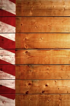 Wooden background texture with warning stripe