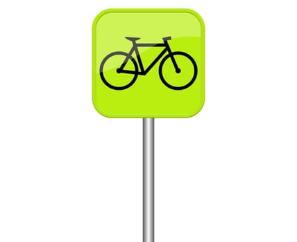 Green Sign showing Bike, Bikeline, Bicycle or Bike Path