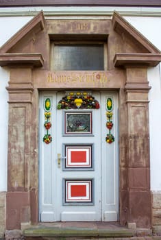 old door of house in Witzenhausen, Hessen, Germany