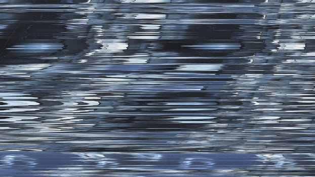 Digital dynamic 3d render lines with wave distortion and streaks. Deformation of web signal with broken optical visual. Chaotic video signal disruption and interference.