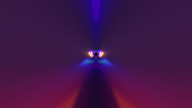 Bright rays of light in 3d render space flying in direct stream. Cyber acceleration for high speed travel and racing. Hyper jump to distant stars with dynamic warp effect.
