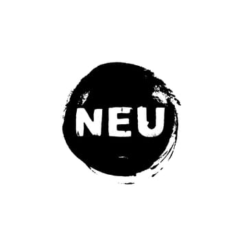 Black round paintbrush Button: New in german language