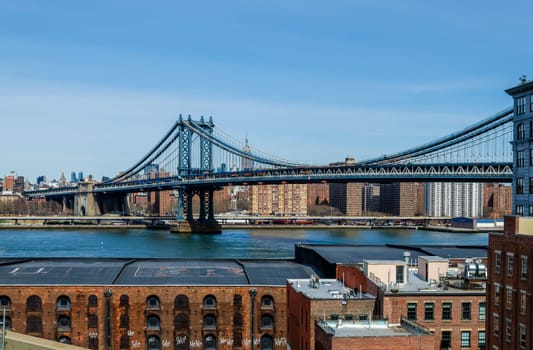 Side view of Manhattan Bridge in New York City, during daylight, usa
