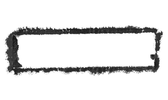 Black dirty grunge frame made with brush