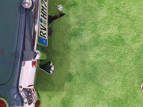 Duesseldorf, Nrw, Germany - September 04, 2019:.Motorhomes and campers for sale or rent at an exhibition. Concept freedom, family vacation trip, holiday trip with camper.
