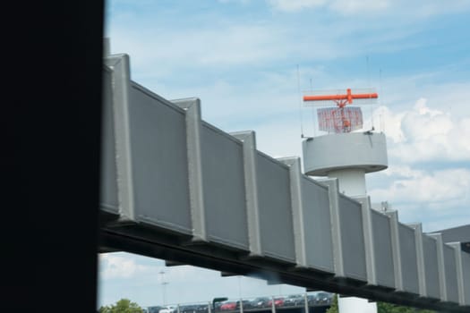 Dusseldorf, Nrw, Germany - June 18, 2019:.Sky-Train funicular in airport. Copy space for text. Close-up.