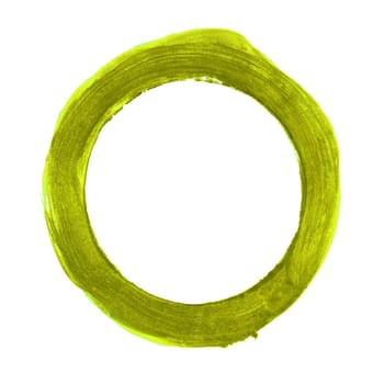 Hand painted circle with green color - Paintbrush background