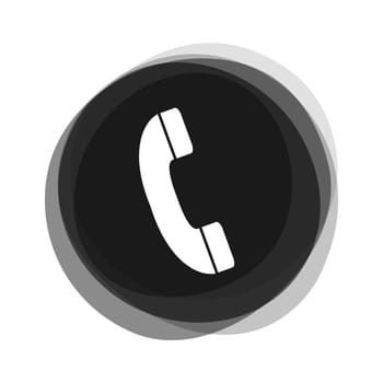 Isolated round Button: Telephone hotline