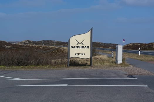 Sylt, Germany -March 13, 2020: .At the Beach bar Sansibar, Kampen, Sylt, North Frisia, Schleswig-Holstein, Germany, Europe
