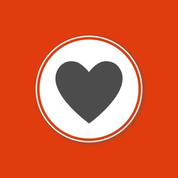 Red background banner with Heart icon in white circle - Love and Dating