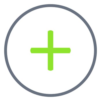 Green Plus icon in grey circle - Add symbol