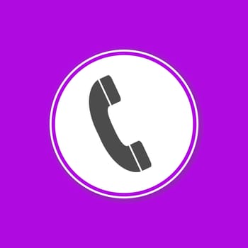 Purple background banner with Telephone icon in white circle - Hotline