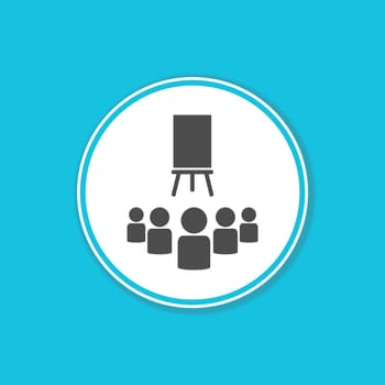 Blue background banner with Course icon in white circle - Learning and Education