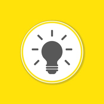 Yellow background banner with Lightbulb icon in white circle - Tip or Creativity
