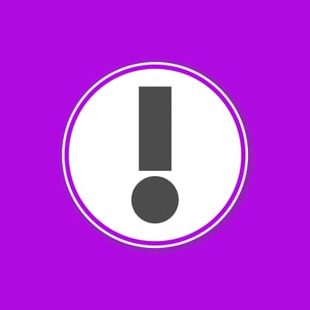Purple background banner with Warning icon in white circle - Exclamation Mark