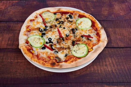 a italian pizza mediterranean food healthy composed design