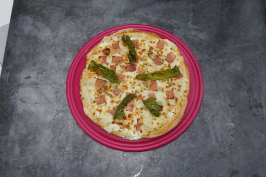 a italian pizza mediterranean food healthy composed design