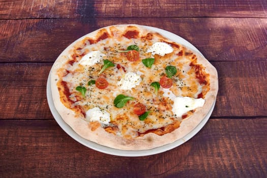 a italian pizza mediterranean food healthy composed design