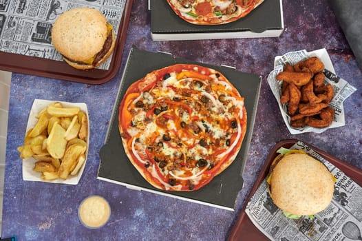 a italian pizza mediterranean food healthy composed design