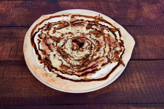 a italian pizza mediterranean food healthy composed design