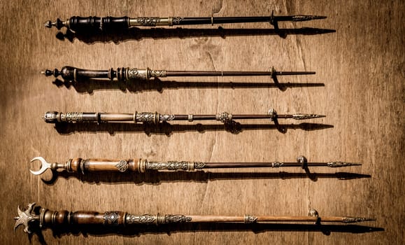 Black magic wands. Abstract concept for fantasy, mystery and sorcery