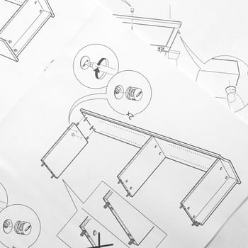 Instructions for assembling furniture with all existing individual parts