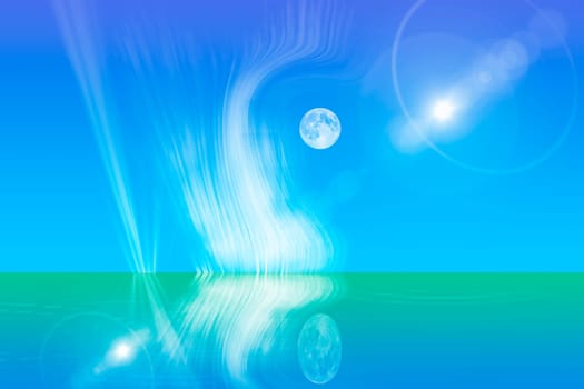 blue background illustration - sky and light