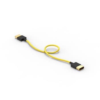 3d rendering of USB cable ICON isolated with clear background