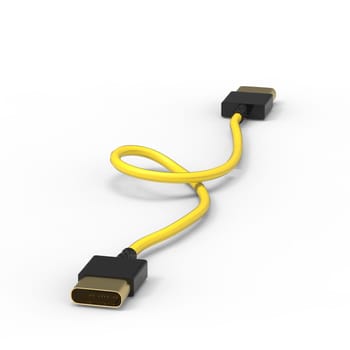 3d rendering of USB cable ICON isolated with clear background