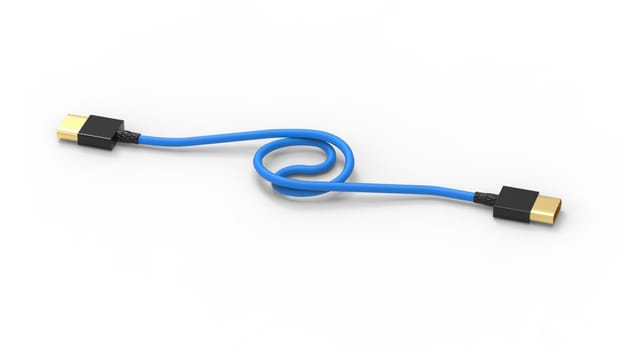 3d rendering of USB cable ICON isolated with clear background