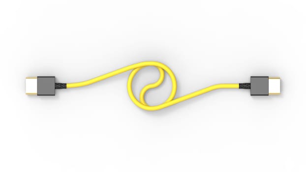 3d rendering of USB cable ICON isolated with clear background