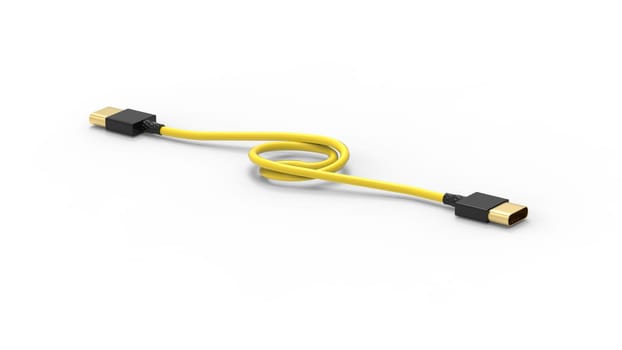 3d rendering of USB cable ICON isolated with clear background