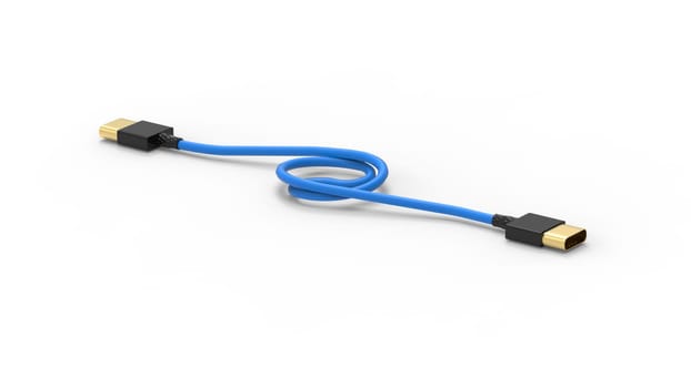 3d rendering of USB cable ICON isolated with clear background