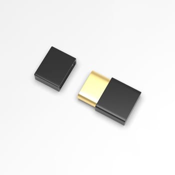 The 3d rendering USB stick isolated on white background
