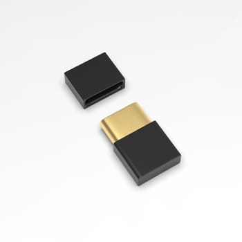 The 3d rendering USB stick isolated on white background