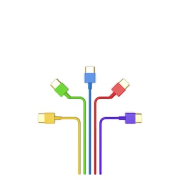 3d rendering of USB cable ICON isolated with clear background