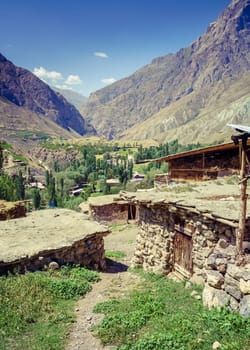 Margib village in Yaghnob Valley in Tajikistan