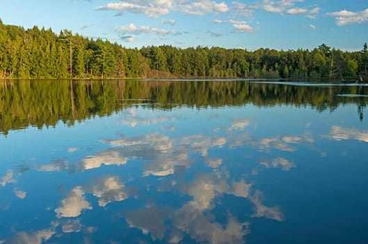 Quiet Reflections on a Calm Lake on Mountain Lake in the Sylvania Wilderness in Michigan