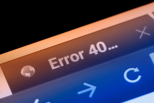 error 404 on a screen