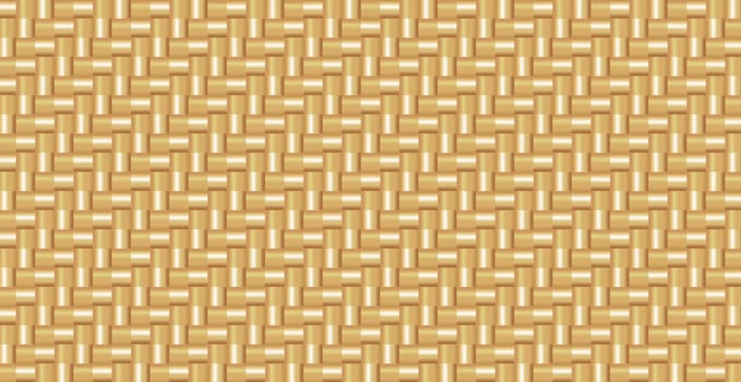 Panoramic golden gradient braided background, repeating elements - Vector illustration
