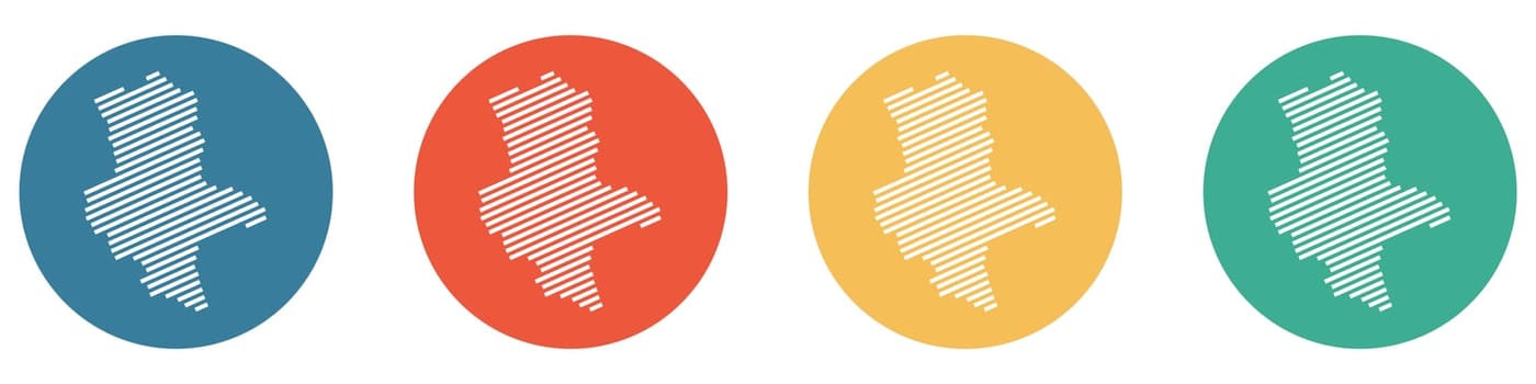 4 colorful Buttons blue, red, orange and green showing: German Federal state Sachsen-Anhalt