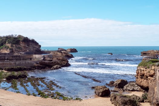 the Biarritz city and its famous sand beaches