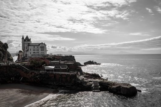 a Biarritz city and its famous sand beaches